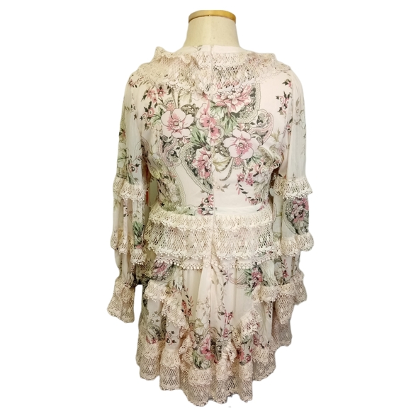 Rose Velvet Floral Dress - Picture 3 of 10